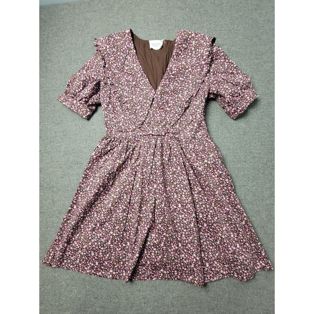 Hyacinth House Women's Floral Fit Flare Dress Puff Sleeve Cottagecore S